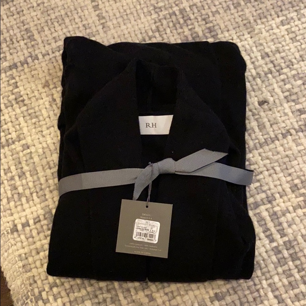 Restoration Hardware Black cashmere robe